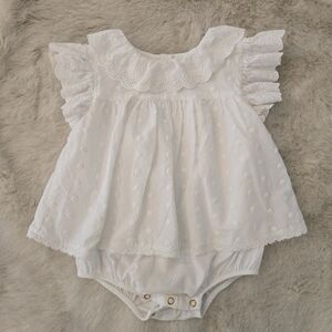 Louise Misha Eyelet Ruffle Sleeve Bodysuit